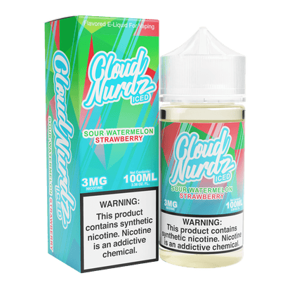 ICED Sour Watermelon Strawberry - Cloud Nurdz - 100mL