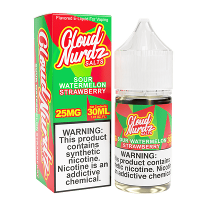Sour Watermelon Strawberry SALT - Cloud Nurdz - 30mL